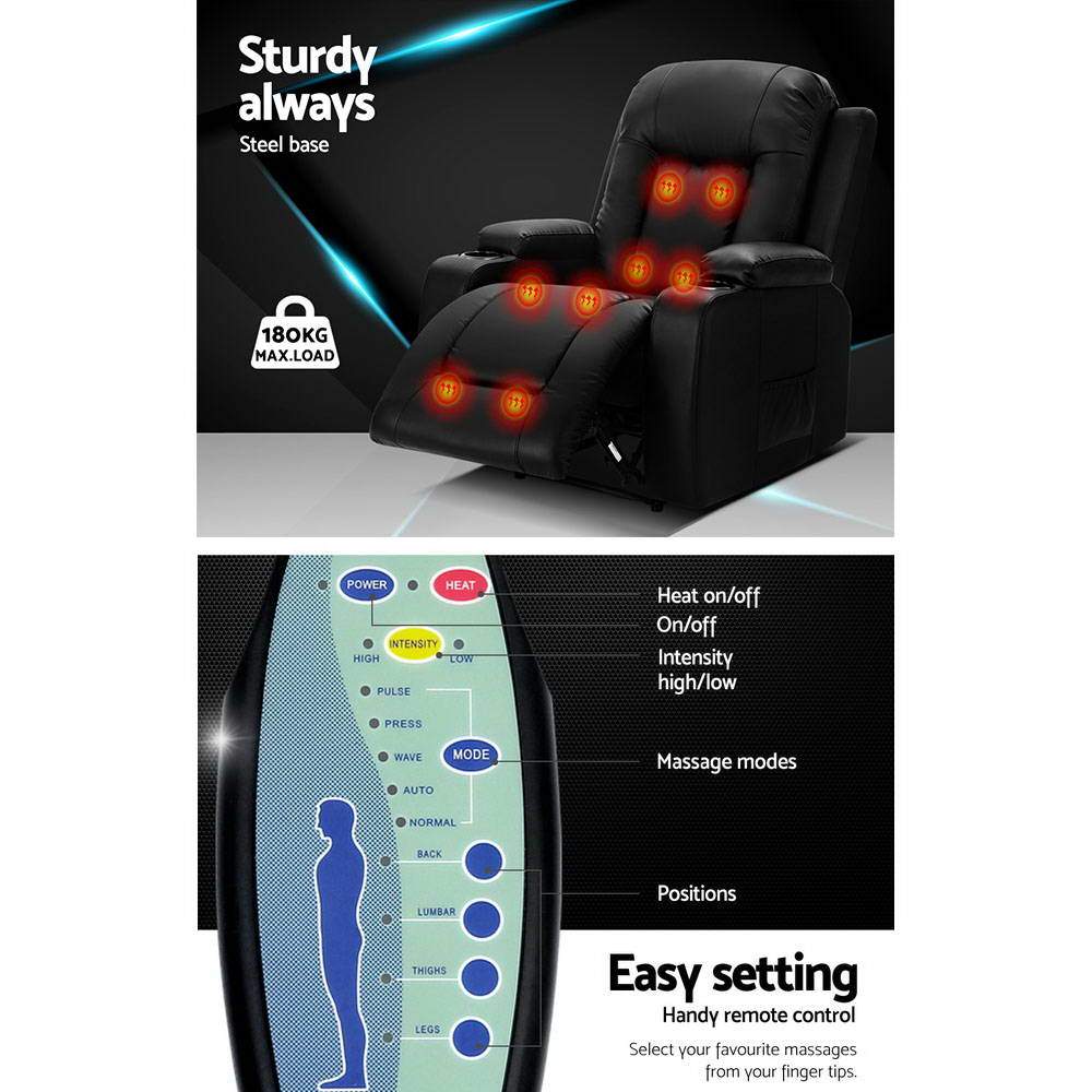 Nordic Comfort Heated Recliner – 8-Point Massage Chair