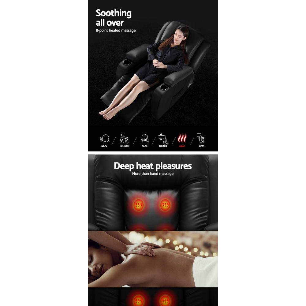 Nordic Comfort Heated Recliner – 8-Point Massage Chair