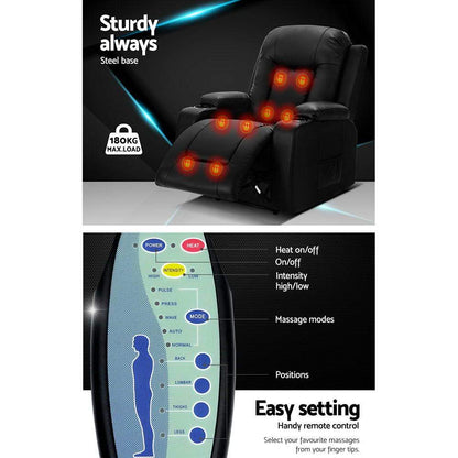 Nordic Comfort Heated Recliner – 8-Point Massage Chair